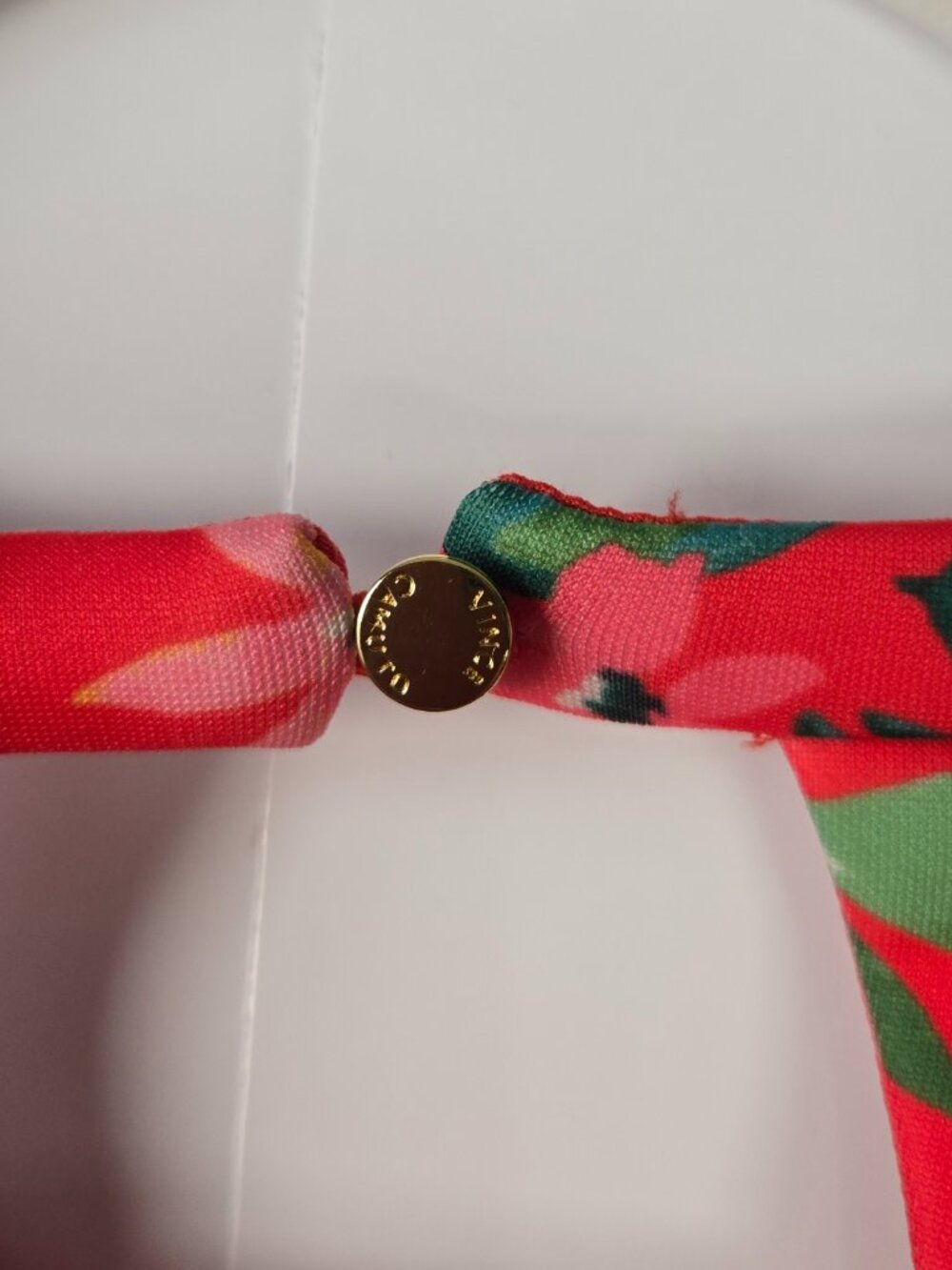 NWOT Vincent Camuto Halter Fit & Flare Scuba Crepe Fruit/Floral Print Size 8 - Picture 7 of 11